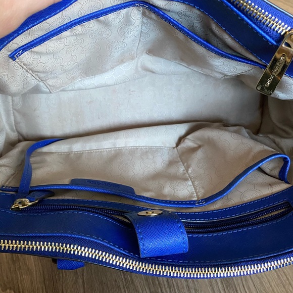 Authentic Blue Michael Kors Purse Tote - Picture 2 of 12